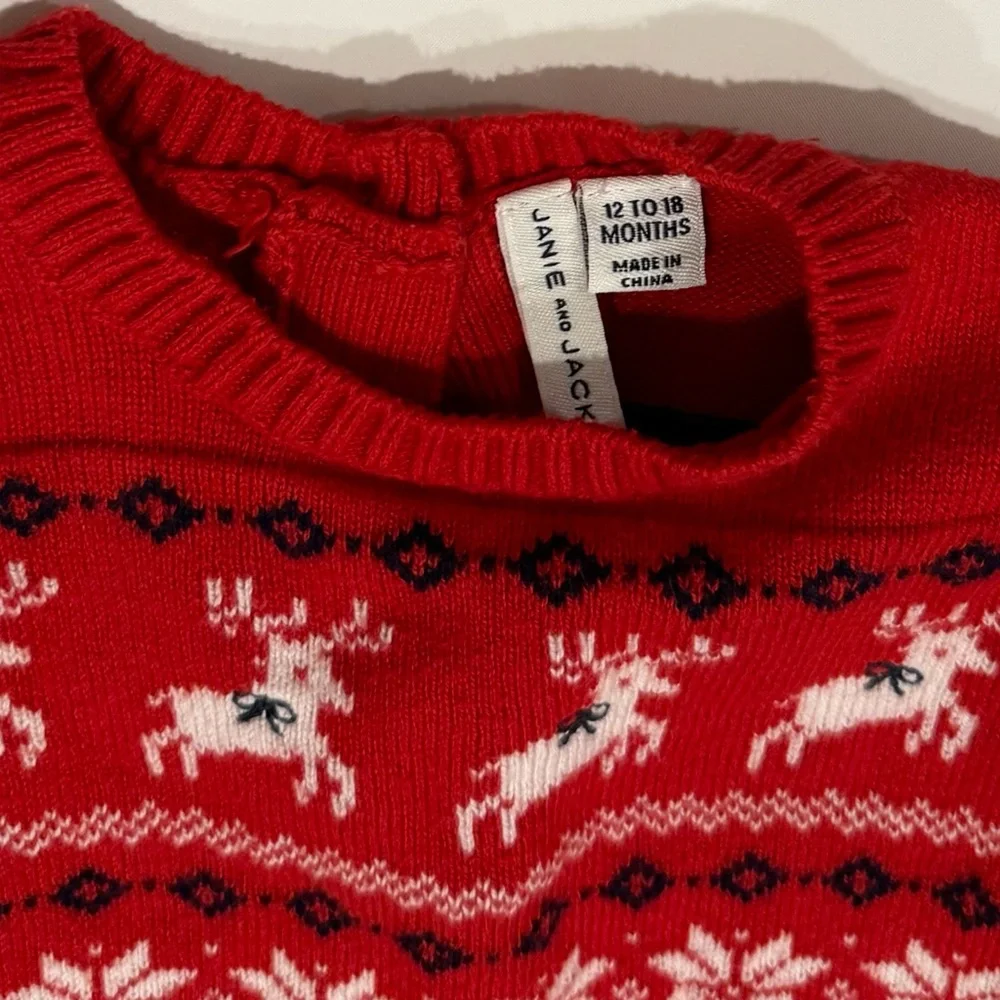 Janie and Jack Christmas Holiday Reindeer Sweater Top